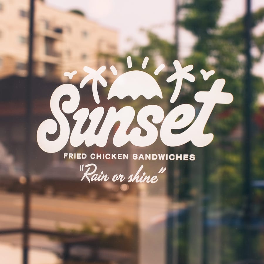 Sunset logo sign